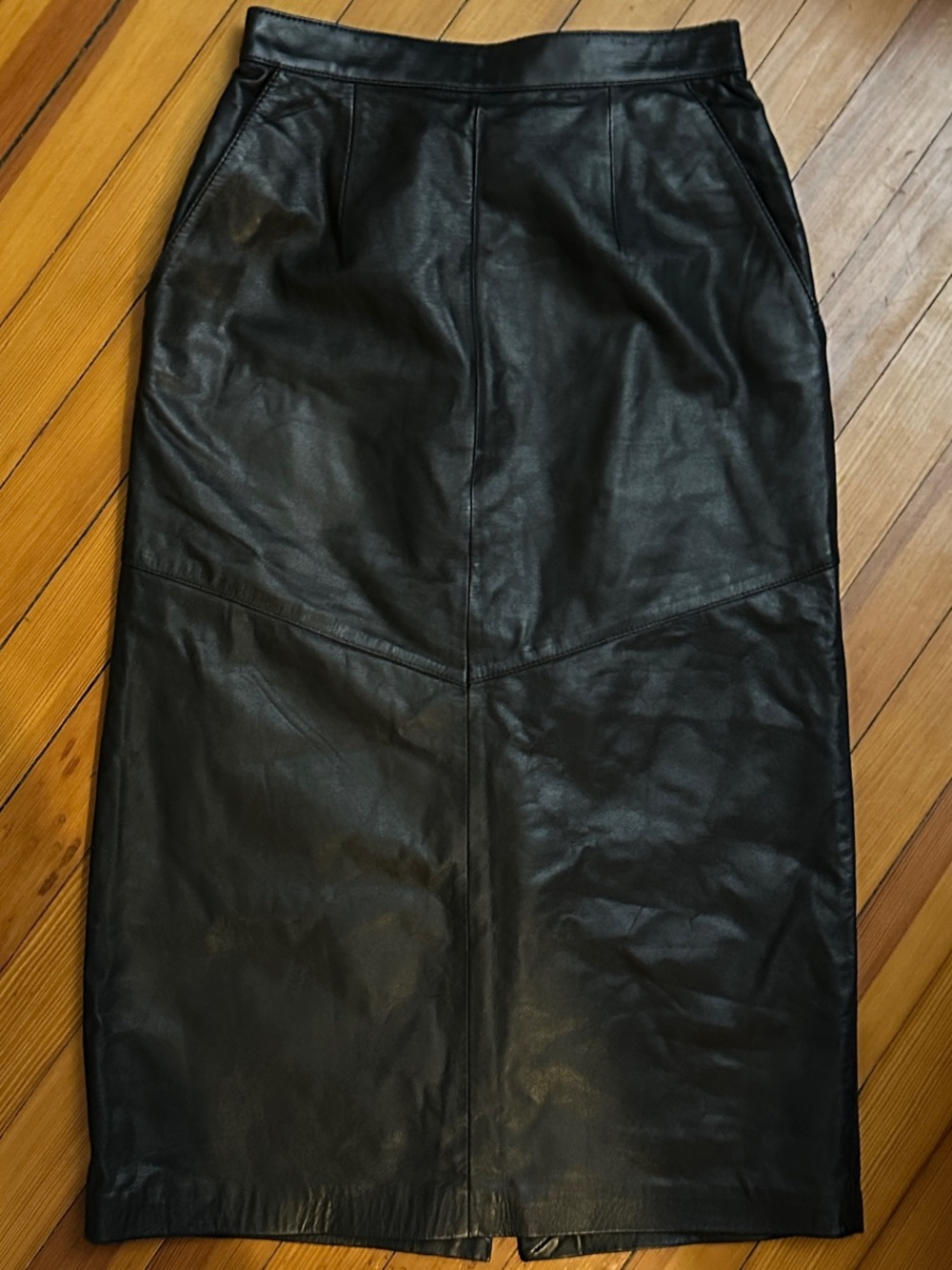 Vintage Evan Davies 100% Nappa Leather Pencil Skirt - Size 6